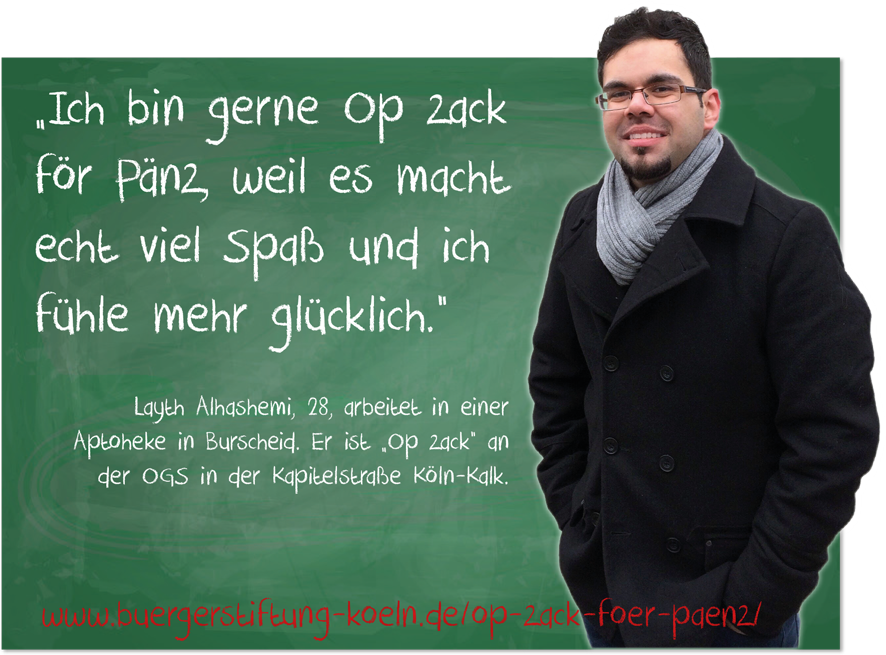 Layth Alhashemi ist "Op zack för Pänz" in Köln-Kalk