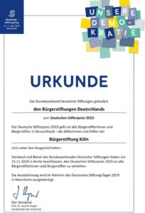 Ausgezeichnet – 30.000 Bürgerstifter*innen erhalten Deutschen Stifterpreis - sogar mit Urkunde