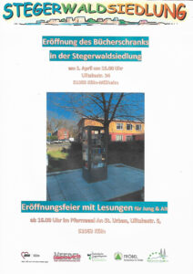 Feier zur Einweihung des Bücherschranks in der Stegerwaldsiedlung